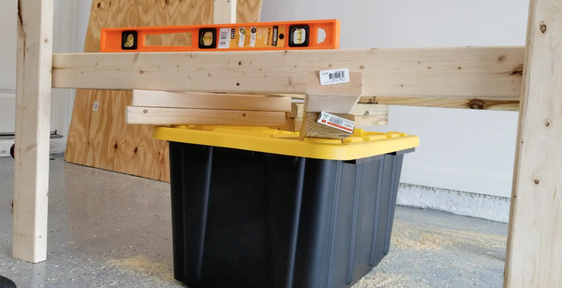garage shelves leveling panel