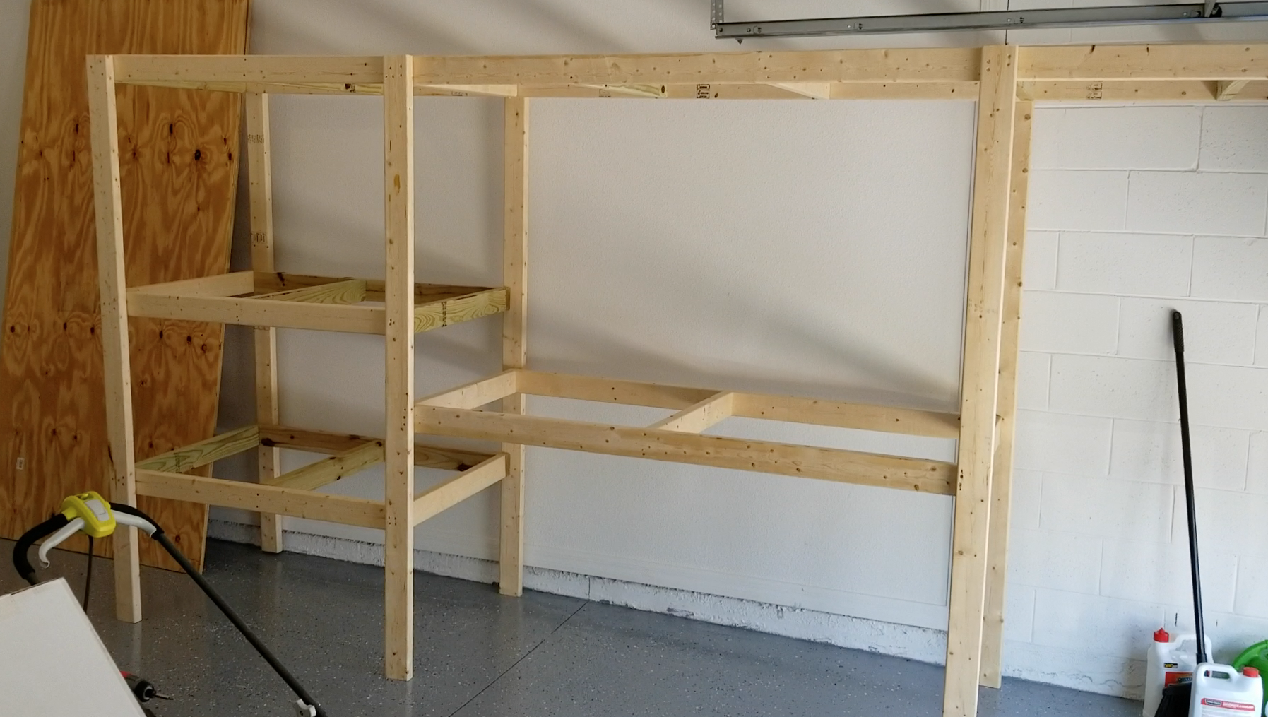 garage shelves full structure